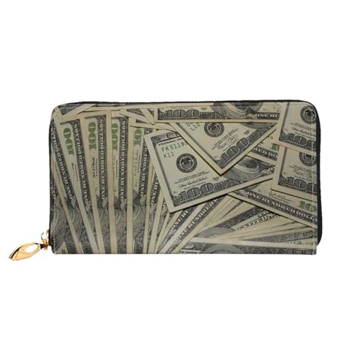 FEETOX US Dollar Geld Lange Kupplung Brieftasche Leder Geldbörsen Clutch Leder Geldbörsen Mode Leder Geldtasche Lange Bifold Leder Billfold, Schwarz , Einheitsgröße von FEETOX