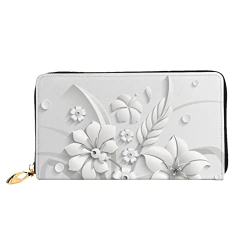 Lange Handheld Leder Geldbörse Mode Blume Brieftasche Business Leder Pocketbook Geldtasche für Geschenke, Schwarz , Einheitsgröße von FEETOX