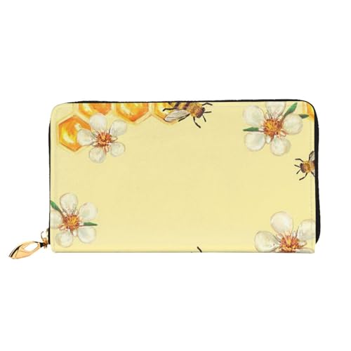 in Blume Lange Kupplung Brieftasche Leder Geldbörsen Clutch Leder Brieftaschen Mode Leder Geldtasche Lange Bifold Leder Billfold, Schwarz , Einheitsgröße von FEETOX