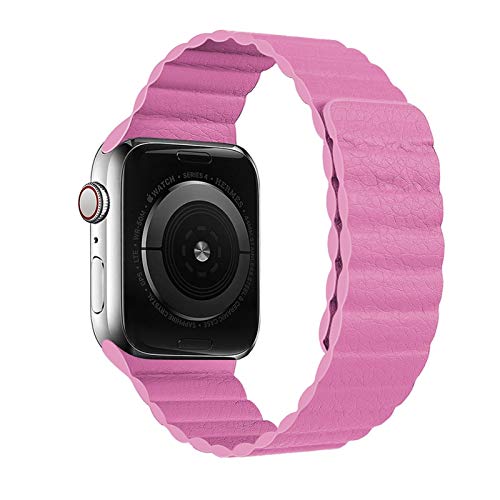 FEFD Für Apple Watch Band 44mm 40mm 38mm 42mm Zubehör Magnetisches Armband Gürtel Armband Serie 3 4 5 Se 6 7 Strap (Color : Pink, Size : 38mm or 40mm) von FEFD