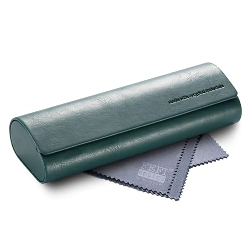 FEFI Brillenetui Hardcase – Nachhaltig & ökologisch mit recyceltem Material – Softtouch & weiches Innenfutter – Magnetverschluss – Perfekter Schutz – Inkl. Mikrofasertuch – Damen & Herren (Grün) von FEFI
