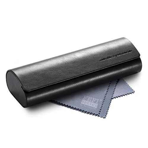 FEFI Brillenetui Hardcase – Nachhaltig & ökologisch mit recyceltem Material – Softtouch & weiches Innenfutter – Magnetverschluss – Perfekter Schutz – Inkl. Mikrofasertuch – Damen & Herren (Schwarz) von FEFI