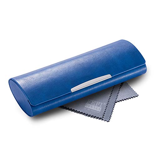 FEFI - Großes Hardcase Brillenetui color mit Chrom-Applikation (Blau) von FEFI