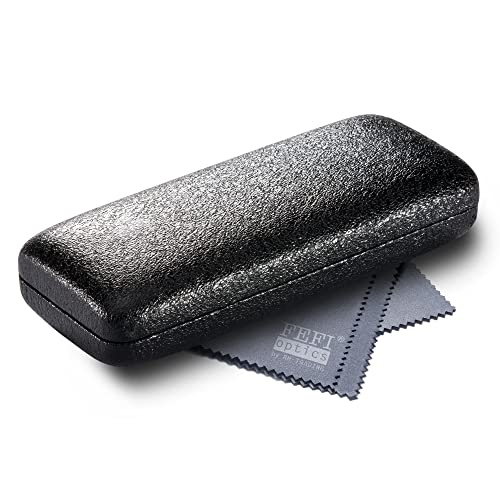 FEFI - Stabiles Hardcase Brillenetui im metallic schwarzen Glitter-Look (schwarz) von FEFI