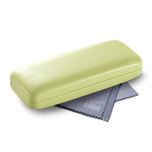 FEFI - Stabiles Hardcase Brillenetui in Pastell-Farben mit Brillenputztuch (Lime) von FEFI