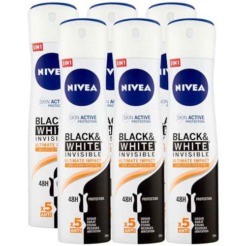 Black & White Invisible Deodorant für Damen, 150 ml (6 Spray) von FEI FAN