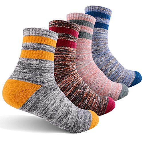 Feideer Damen Wandersocken, 4er Pack Outdoor Freizeitsocken Wicking Cushion Crew Socken - - Medium von FEIDEER