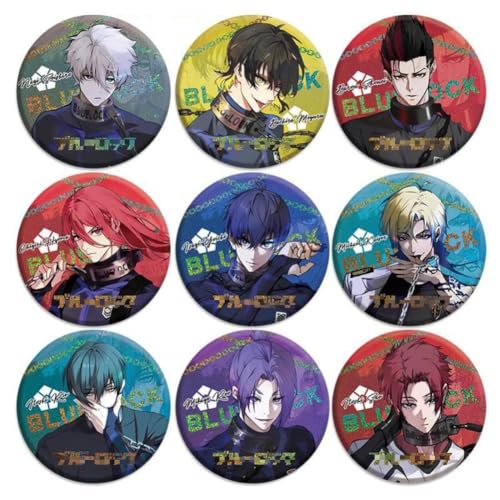 9pcs Anime Abzeichen Isagi Yoichi Figur Brosche Bachira Meguru Pin Tasche Kostüme Kappe Dekor Abzeichen Cosplay Spiel Zubehör von FEIDIAO