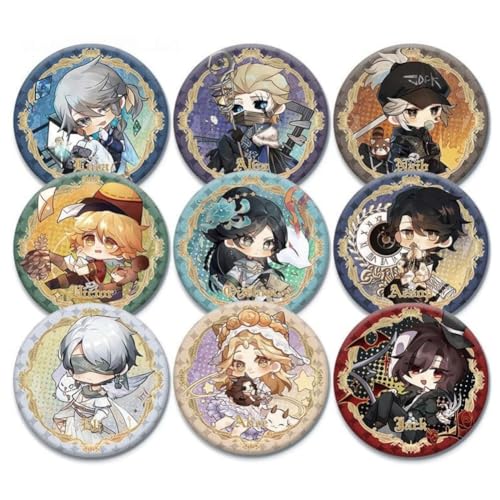 9pcs Identity 5 Abzeichen Niedliche Identität V Figuren Brosche Pin Tasche Kostüme Kappe Dekor Abzeichen Cosplay Spiel Zubehör von FEIDIAO