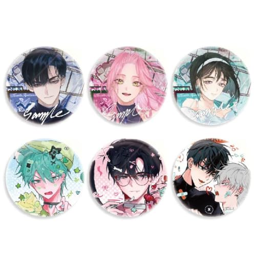 AlienStages Abzeichen 6er-Set Niedliche Till & Ivan Figuren-Brosche mit Rückseite Rucksack-Dekorationszubehör AlienStages Fan-Kollektion von FEIDIAO
