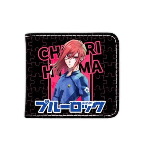 FEIDIAO Anime Thema PU Leder Brieftasche BlueLocks Figur Kurz Unisex Geldbörse Casual Geldbeutel Mit Münzfach Schwarz (A) von FEIDIAO