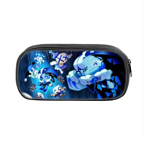 FEIDIAO Cookie Run Federmäppchen Niedliche Spiel Figur Cookie Stiftemäppchen Schule große Kapazität Stift Tasche Portable PU Kosmetiktasche (D) von FEIDIAO