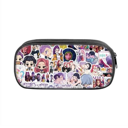 FEIDIAO Devil Hunters Federmäppchen Niedliche Anime Figur Stiftemäppchen Schule große Kapazität Stift Tasche Portable PU Kosmetiktasche (A) von FEIDIAO