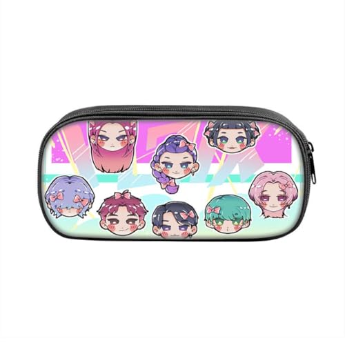 FEIDIAO Devil Hunters Federmäppchen Niedliche Anime Figur Stiftemäppchen Schule große Kapazität Stift Tasche Portable PU Kosmetiktasche (C) von FEIDIAO