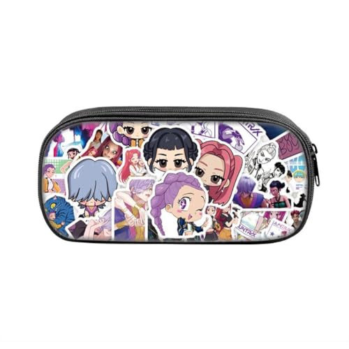 FEIDIAO Devil Hunters Federmäppchen Niedliche Anime Figur Stiftemäppchen Schule große Kapazität Stift Tasche Portable PU Kosmetiktasche (F) von FEIDIAO