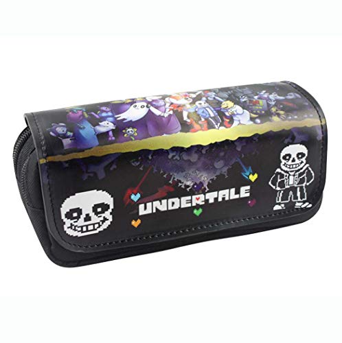 FEIDIAO Undertale Pencil Case Blau Undertale Sans Student Pen Pouch Briefpapier Tasche Tragbare Kosmetiktasche mit Reißverschluss (D) von FEIDIAO