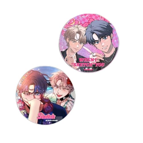 Sketch Fließender Sand Ornament Abzeichen Manhwa Sketchs Figur Acryl Fließender Sand Untersetzer Fan Sammlungen von FEIDIAO