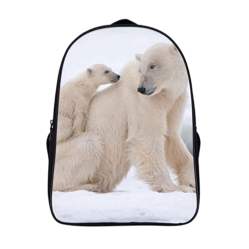 FEIGENBAOMU Unisex Schulranzen Tier Eisbär Reiserucksack Schulranzen Rucksack für Jugendliche, Schulranzen für Kinder （40x28x16cm） cooler Rucksack von FEIGENBAOMU