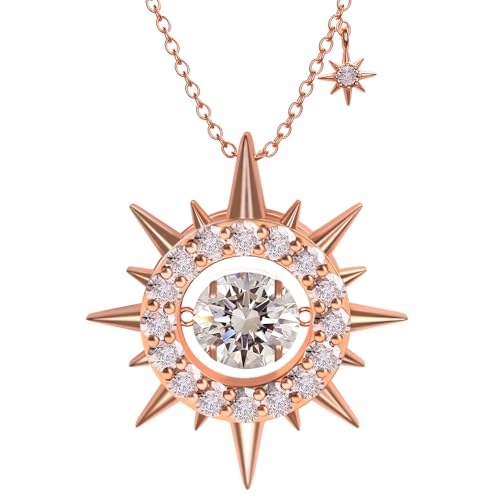 FEIKFEIZ Damen Moissanit Halskette, Anhänger, Lab Züchtetes Diamant, 925 Silber mit 18 K Rosen Gold Beschichtung, Silberhalskette, Schmuck Geschenk. FEIKFEIZ Damen Moissanit Halskette, Anhänger, Lab Züchtetes Diamant, 925 Silber mit 18 K Rosen Gold Beschichtung, Silberhalskette, Schmuck Geschenk. von FEIKFEIZ