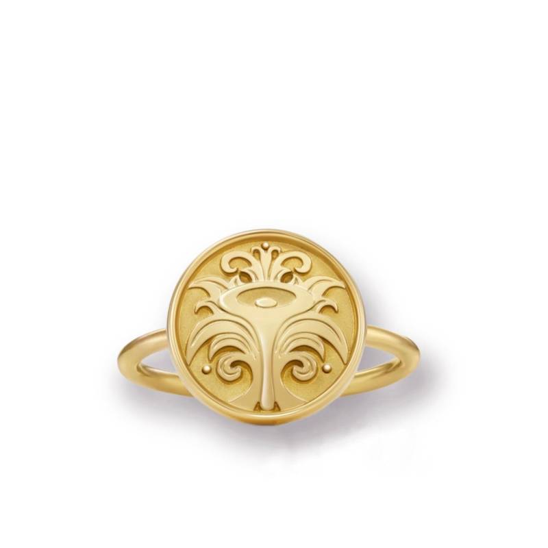 Unikat Ring Modell "Calla" in 750Er Gelbgold Ringweite 53 1/2 von FEINFORMGoldschmiede