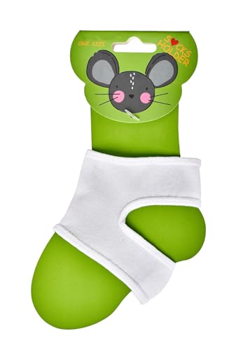 FEINSCHÖN Sockenhüter für Babys – 2er Set Baby Sockenhalter gegen Sockenverlust | Weich, elastisch & sicherer Halt für Babysocken | 6–18 Monate (6 Monate - 18 Monate, 2 x Weiß) von FEINSCHÖN