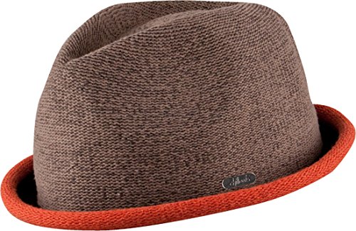 FEINZWIRN Boston - moderner Trilby Hut in 4 Farben mit farbig abgesetzer Krempe - Top Qualität (braun/orange) von FEINZWIRN