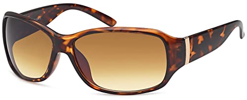 FEINZWIRN Designer Visor Sonnenbrille mit Monoscheibe und Verlaufsglas unisex Sonnenbrillen (braun-leo) von FEINZWIRN