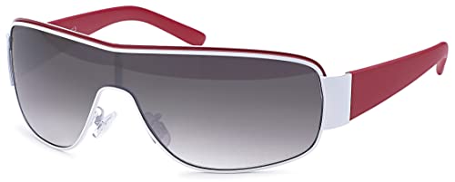 FEINZWIRN Designer Visor Sonnenbrille mit Monoscheibe und Verlaufsglas unisex Sonnenbrillen (rot) von FEINZWIRN