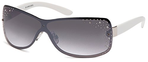 FEINZWIRN Designer Visor Sonnenbrille mit Monoscheibe und Verlaufsglas unisex Sonnenbrillen (weiss-monoscheibe) von FEINZWIRN