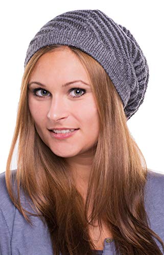 FEINZWIRN Manon Beanie Strickmütze - Unisex Mütze auch als Halswärmer Schlauchschal zu nutzen (grau) von FEINZWIRN