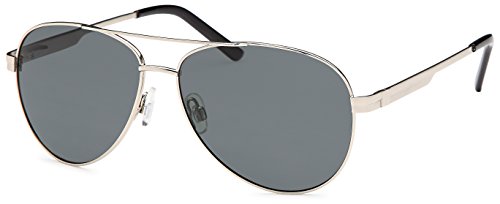 FEINZWIRN Sonnenbrille mit Edelstahl Rahmen Brillenbeutel (silber) von FEINZWIRN