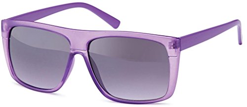 FEINZWIRN Sonnenbrille mit transparentem Gestell und Verlaufsgläsern + Brillenbeutel- Damen und Herren (Lila) von FEINZWIRN