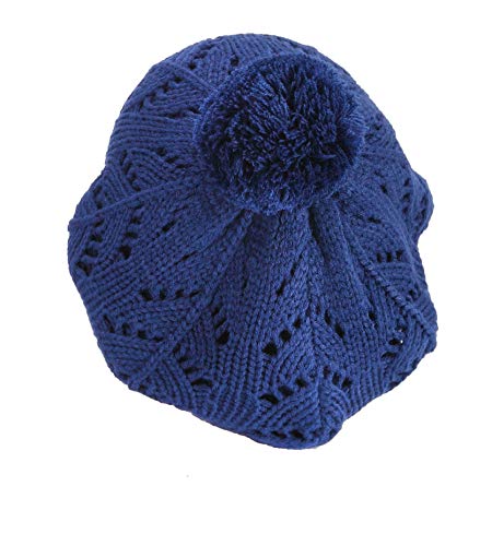 Strick-Mütze Gisele im französischen Barett Look - Damenmütze Strickmütze (dunkelblau) von FEINZWIRN