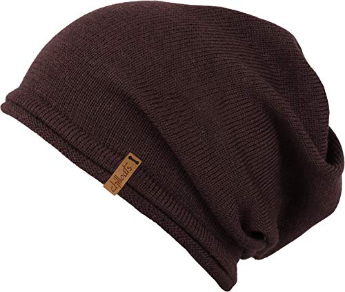 FEINZWIRN leichte Long Beanie wahlweise aus Merio- oder Baumwolle - Unisex (Bordeaux) von FEINZWIRN