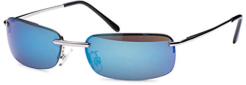 FEINZWIRN sportlich elegante flache Sonnenbrille Trento rahmenlos mit Flexbügeln + Brillenbeutel - flache Sonnenbrille 5000 blauspiegel FEINZWIRN sportlich elegante flache Sonnenbrille Trento rahmenlos mit Flexbügeln + Brillenbeutel - flache Sonnenbrille 5000 blauspiegel von FEINZWIRN