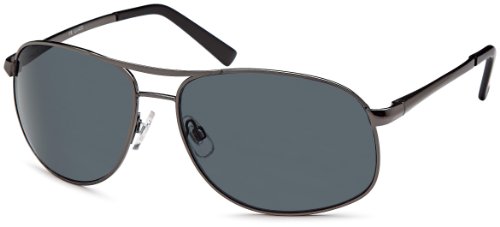 FEINZWIRN sportliche Sonnenbrille Avord mit Flexbügeln + Brillenbeutel - Herren (Anthrazit/Schwarz) von FEINZWIRN