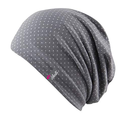 Feinzwirn Florence - leichte Beanie Mütze für Damen bzw. unisex, Grey / White, Einheitsgröße von Feinzwirn