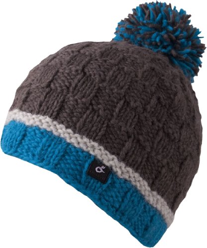 Jones Hat - Schöne Strickmütze mit Bommel - Fleece Inside 100% Wolle - Handmade (Walnut) von FEINZWIRN