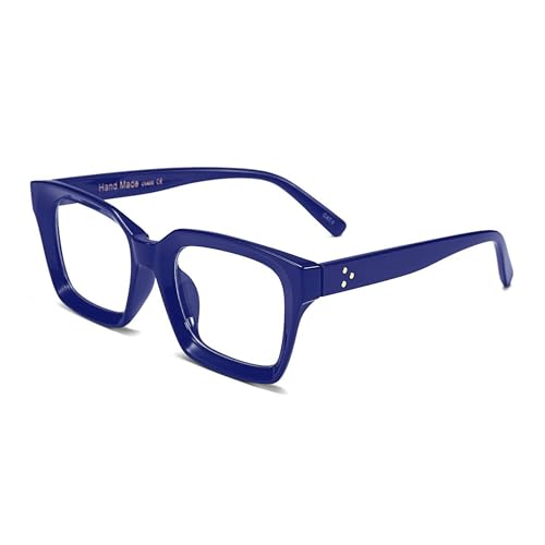 FEISEDY Blaulichtfilter Brille Herren Damen Rechteckig Blaulicht-Blockierende Computerbrille Gaming Brille mit Dicker Rahmen B2661 von FEISEDY