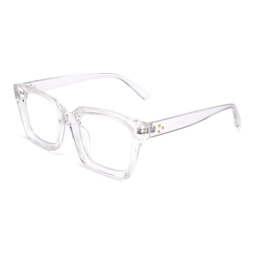 FEISEDY Blaulichtfilter Brille Herren Damen Rechteckig Blaulicht-Blockierende Computerbrille Gaming Brille mit Dicker Rahmen B2661 von FEISEDY