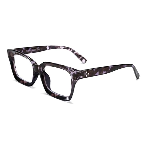 FEISEDY Blaulichtfilter Brille Herren Damen Rechteckig Blaulicht-Blockierende Computerbrille Gaming Brille mit Dicker Rahmen B2661 von FEISEDY