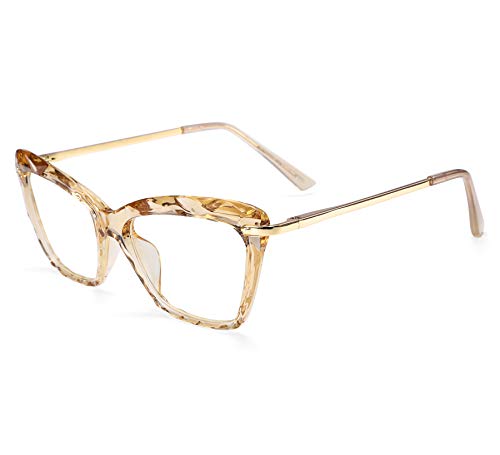 FEISEDY Cat Eye Brille Rahmen Kristall Nicht verschreibungspflichtige Brillen Frauen B2440 von FEISEDY