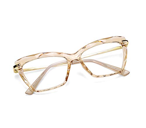FEISEDY Cat Eye Brille Rahmen Kristall Nicht verschreibungspflichtige Brillen Frauen B2440 von FEISEDY