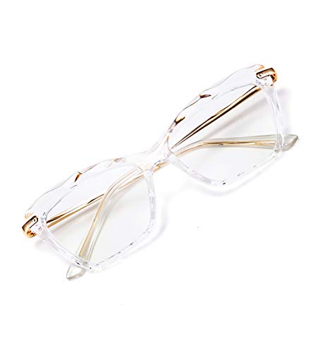 FEISEDY Cateye Lesebrille Blaulichtfilter Damen Anti-Blaulicht Leser Brille Vintage Katzenauge Computerbrille B2596 (+1.00, Durchsichtig) von FEISEDY