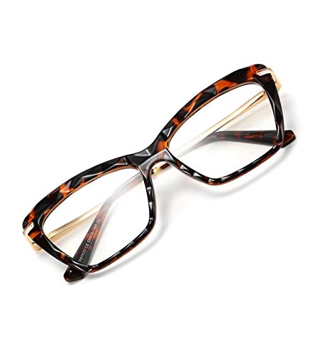 FEISEDY Cateye Lesebrille Blaulichtfilter Damen Anti-Blaulicht Leser Brille Vintage Katzenauge Computerbrille B2596 (+1.00, Leopard) von FEISEDY