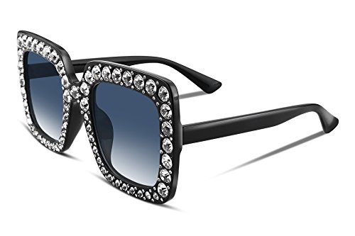 FEISEDY Damenbrille Sparkling Design Sonnenbrille Übergroßer Sonnenbrille quadratischer dicker Rahmen für Damen B2283 von FEISEDY