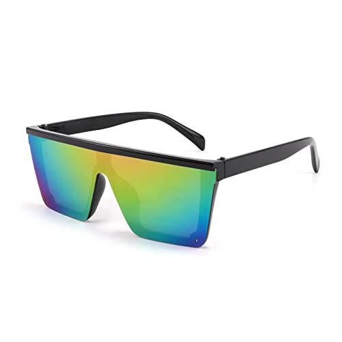 FEISEDY Flat Top Sonnenbrille Kind Coole Randlos Brille Eckig für Jungen und Mädchen 2 - 7 Jahre mit UV400 Schutz B4061 von FEISEDY