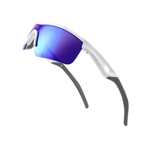 FEISEDY Kinder Jugendliche Sportbrille Polarisierte Jungen und Mädchen Alter von 7-10 Jahre Fahrradbrille mit TR90 Flexiblem Rahmen B2454 von FEISEDY