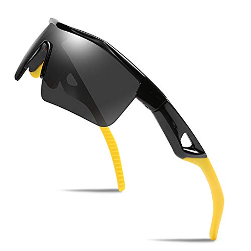 FEISEDY Kinder Jugendliche Sportbrille Polarisierte Jungen und Mädchen Alter von 7-12 Jahre Fahrradbrille mit TR90 Flexiblem Rahmen B2454 von FEISEDY