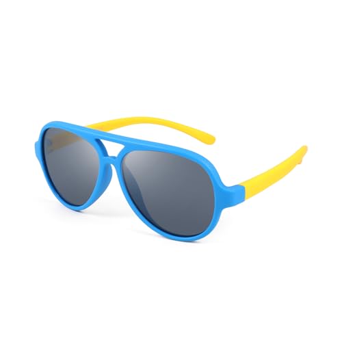 FEISEDY Kinder Polarisierte Sonnenbrille 3-14 Jahre Pilotenbrille Brille für Neugeborene, Jungen und Mädchen UV400 Schutz mit TR90 Rahmen und TAC Linse B2789 von FEISEDY